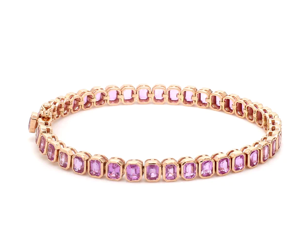 Pink Sapphire Octagon Bezel Bracelet