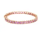 Pink Sapphire Octagon Bezel Bracelet