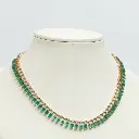 Emerald Octagon Dot & Dash Necklace
