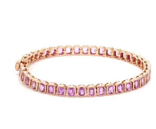 Pink Sapphire Octagon Bezel Bracelet