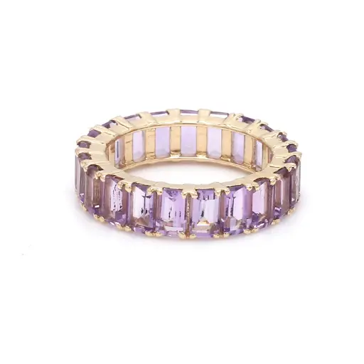 Amethyst Octagon Eternity Ring